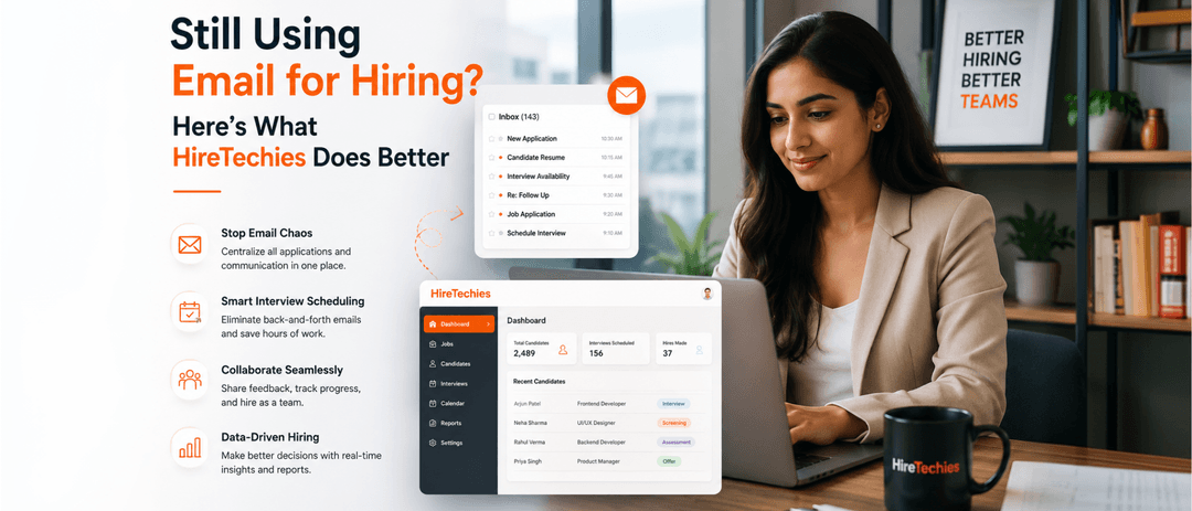 HireTechies modern hiring platform vs email recruitment.