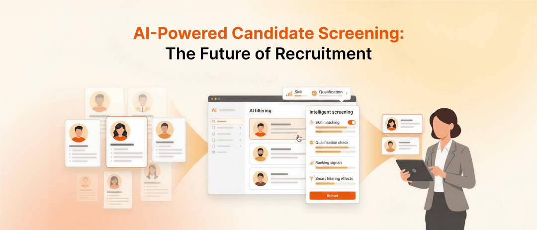 AI-powered candidate screening software helping recruiters automate hiring, screen resumes faster, and improve recruitment efficiency.